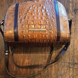Brahmin Tan and Brown Crocodile Embossed Bag